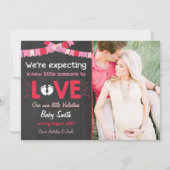 Valentijn zwangerschapsaankondiging onthult liefde feestdagenkaart (Voorkant)