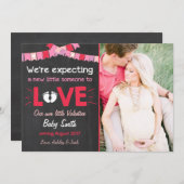 Valentijn zwangerschapsaankondiging onthult liefde feestdagenkaart (Voorkant / Achterkant)