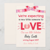 Valentijn zwangerschapsaankondiging onthult liefde feestdagenkaart (Voorkant / Achterkant)