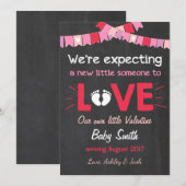 Valentijn zwangerschapsaankondiging onthult liefde feestdagenkaart (Voorkant / Achterkant)