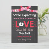 Valentijn zwangerschapsaankondiging onthult liefde feestdagenkaart (Staand voorkant)