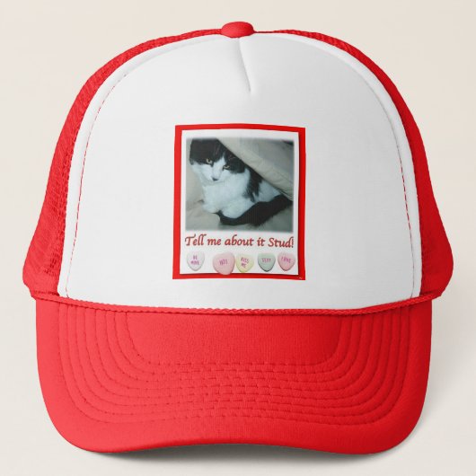 Valentijn zwart-wit trucker pet (Voorkant)