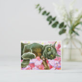 Valentijn zwarte kat dubbelzijdige ACEO-afdruk Visitekaartje (Staand voorkant)