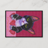 Valentijn zwarte kat dubbelzijdige ACEO-afdruk Visitekaartje (Achterkant)