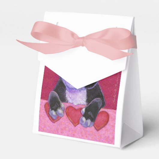 Valentijn Zwarte Tuxedo met hart Bedankdoosjes (Voorkant Zijde)