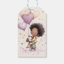 Valentijncadeau-etiketten – Aquarel Peuter & Puppy