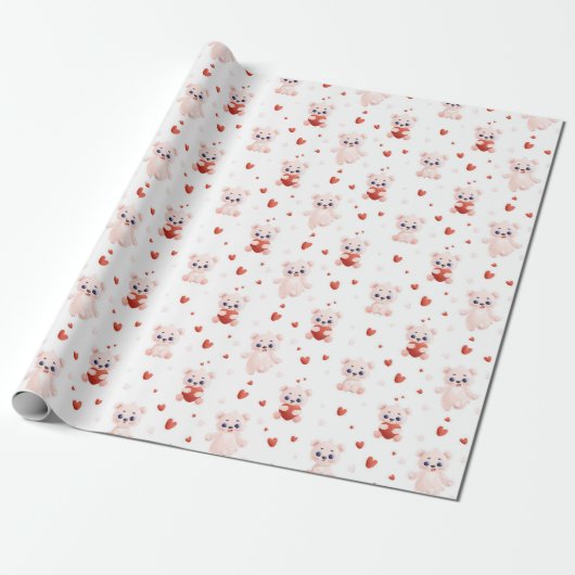 Valentijncadeau Inpakpapier | Schattig Romantisch (Uitgerold)