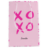 ValentijnEenvoudig modern XOXO roze, speciaal aang Medium Cadeauzakje (Voorkant)