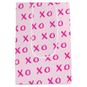 ValentijnEenvoudig modern XOXO roze, speciaal aang Medium Cadeauzakje (Achterkant)