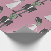valentijnen Bruid Frankenstein Monster Creepy Spoo Cadeaupapier (Hoek)