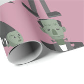 valentijnen Bruid Frankenstein Monster Creepy Spoo Cadeaupapier (Rol Hoek)