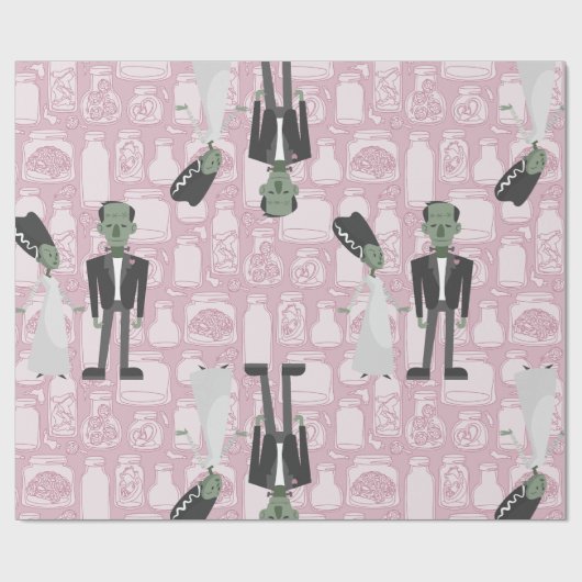 valentijnen Bruid Frankenstein Monster Specimens Cadeaupapier (Vlak)
