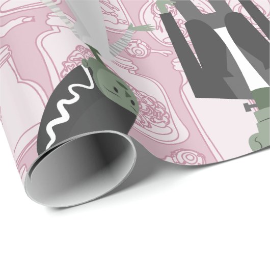 valentijnen Bruid Frankenstein Monster Specimens Cadeaupapier (Rol Hoek)