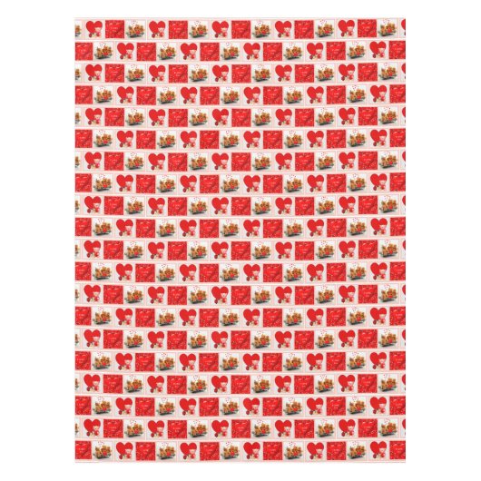 Valentijnen Dag Hart Collage Tafelkleed (Voorkant)