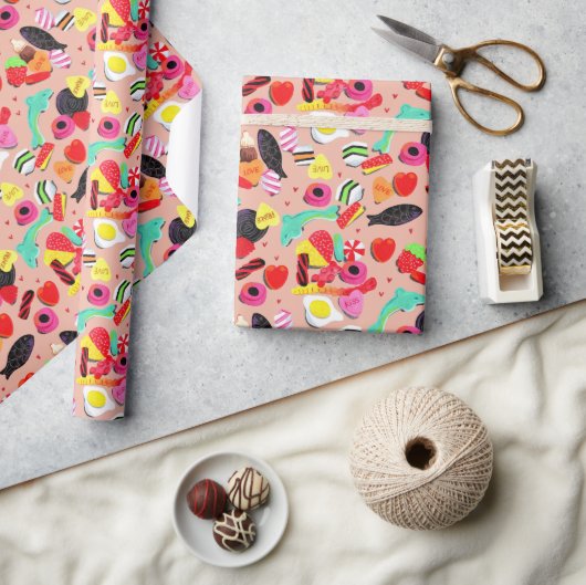 Valentijnen die je zo roze snoep bent cadeaupapier (Crafts)