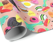 Valentijnen die je zo roze snoep bent cadeaupapier (Rol Hoek)