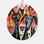 Valentijnen en harten keramisch ornament (Links)