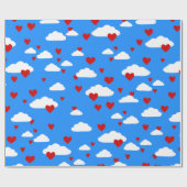 valentijnen harten wolken lucht liefde romantisch cadeaupapier (Vlak)