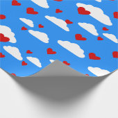 valentijnen harten wolken lucht liefde romantisch cadeaupapier (Hoek)
