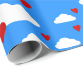 valentijnen harten wolken lucht liefde romantisch cadeaupapier (Rol Hoek)