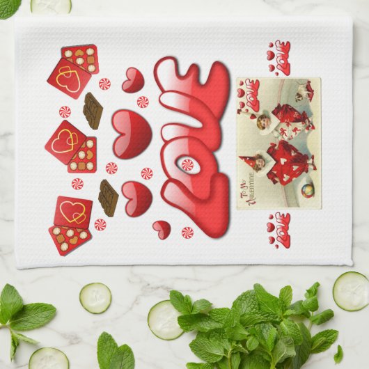 valentijnen houden van handdoeken (Gevouwen)
