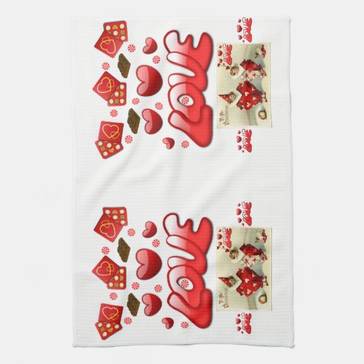 valentijnen houden van handdoeken (Verticaal)