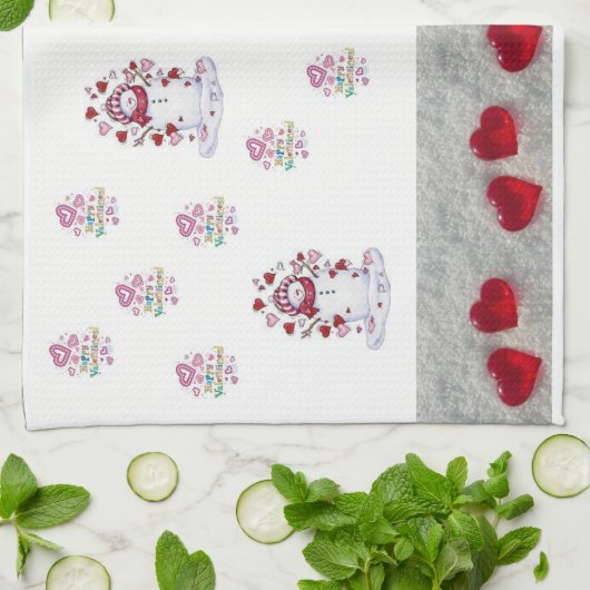 valentijnen houden van handdoeken Snowman (Gevouwen)