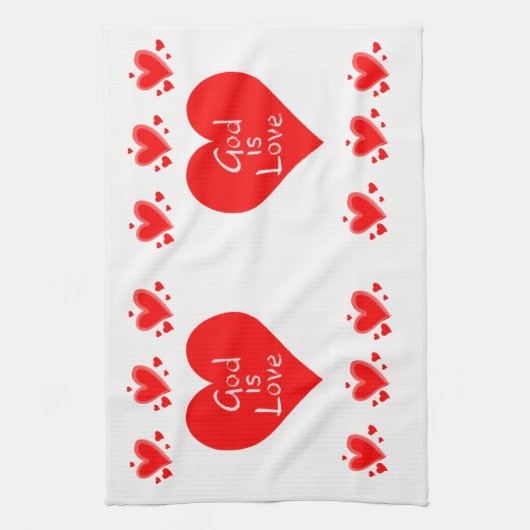 valentijnen houden van keukenhanddoek God is liefd (Verticaal)