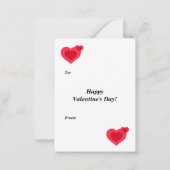 Valentijnen in Love Grain Textured Kinder Kaarten Notitiekaartje (Achterkant)