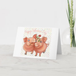 valentijnen kaart met grappige zwijnen