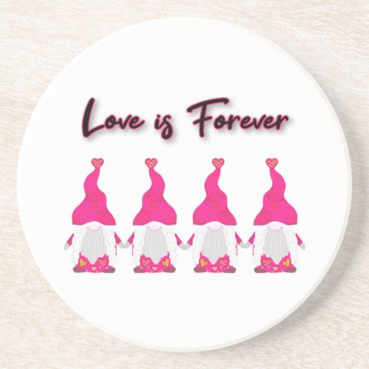 valentijnen kabouters zandsteen onderzetter (Voorkant)