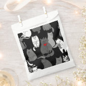 valentijnen Katten Hart Zwart Wit Bedankzakje (Geknipt)