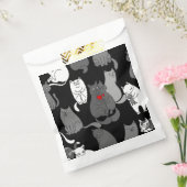 valentijnen Katten Hart Zwart Wit Bedankzakje (Gezegeld)