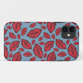 Valentijnen lippen blauw en rood Case-Mate iPhone case (Achterkant (horizontaal))