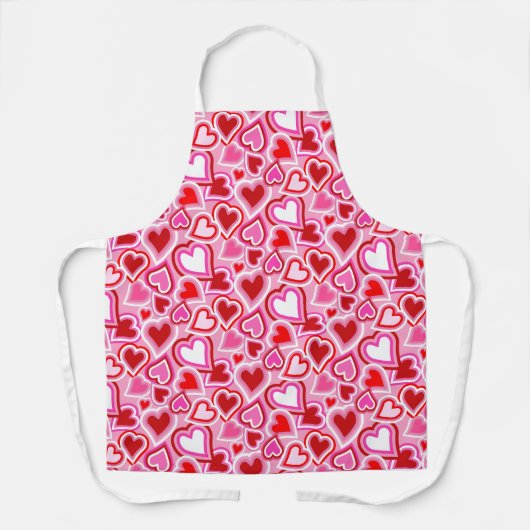 Valentijnen mengen harten schort (Voorkant)