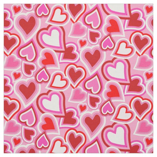 Valentijnen mengen harten stof (Swatch)