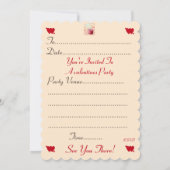 valentijnen met een liefdeshartvormige vlamrode ka kaart (Achterkant)