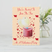 valentijnen met een liefdeshartvormige vlamrode ka kaart (Staand voorkant)