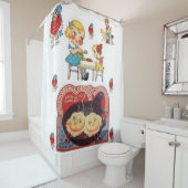  valentijnen rode witte douchegordijn (In situ)