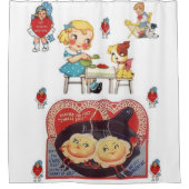  valentijnen rode witte douchegordijn (Voorkant)