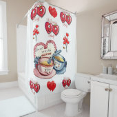 valentijnen rood wit  douchegordijn (In situ)