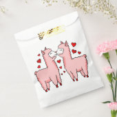 valentijnen roze alpaca's rode harten bedankzakje (Gezegeld)