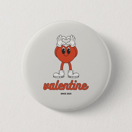 valentijnen sinds 2025 ronde pin button 5,7 cm (Voorkant)