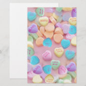 valentijnen snoep harten briefpapier (Voorkant / Achterkant)