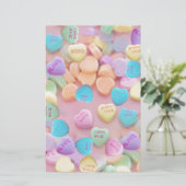 valentijnen snoep harten briefpapier (Staand voorkant)