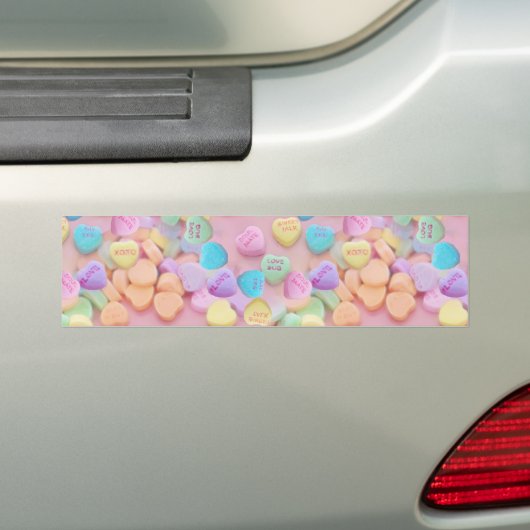 valentijnen snoep harten bumpersticker (Op auto)
