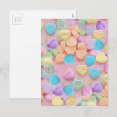 valentijnen snoep harten feestdagenkaart (Voorkant / Achterkant)