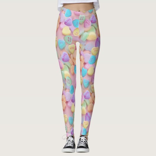 valentijnen snoep harten leggings (Voorkant)