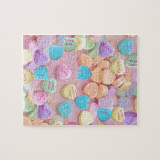 valentijnen snoep harten legpuzzel (Horizontaal)