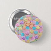 valentijnen snoep harten ronde button 5,7 cm (Voorkant /achterkant)